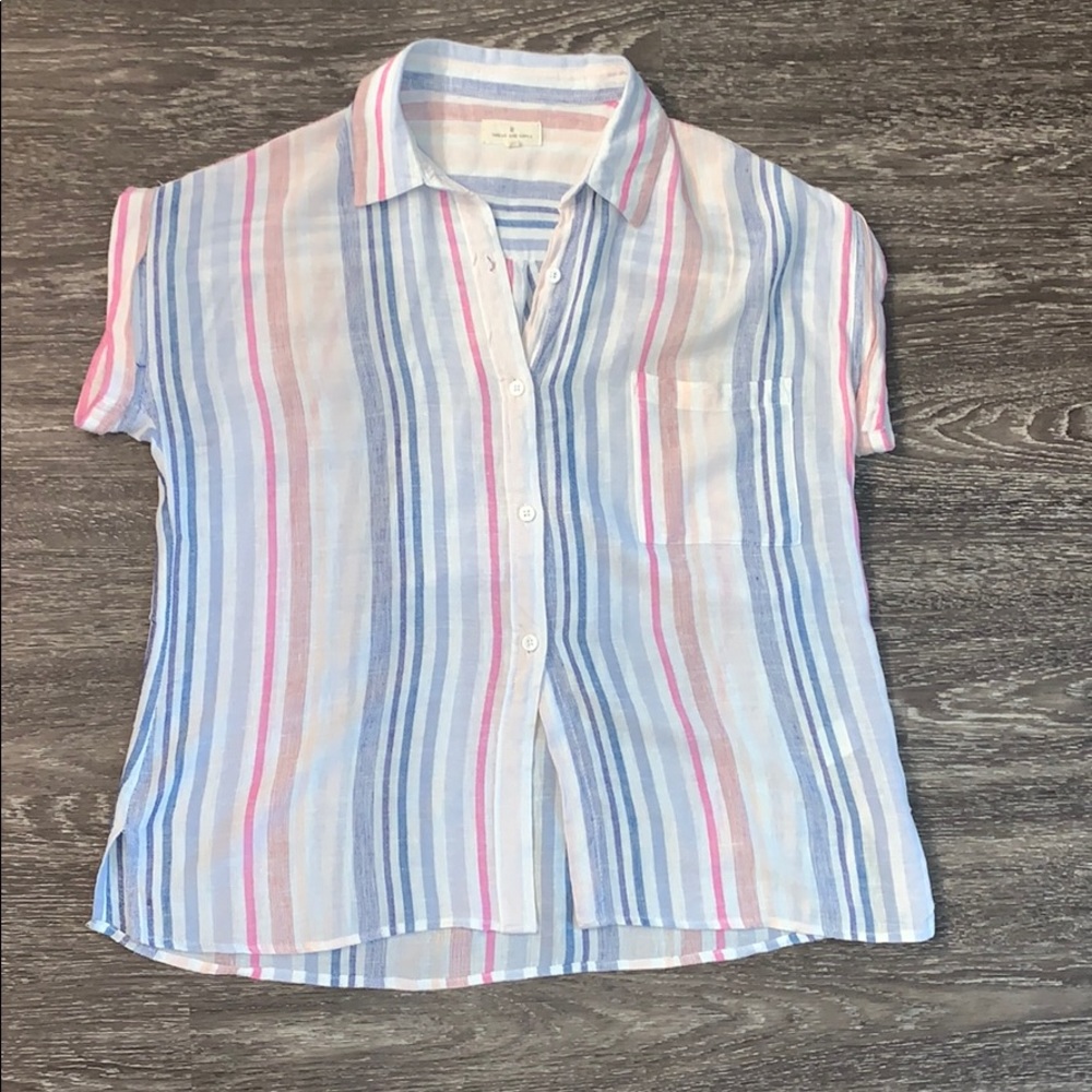 THREAD & SUPPLY SIZE XS STRIPED BUTTON UP SHIRT